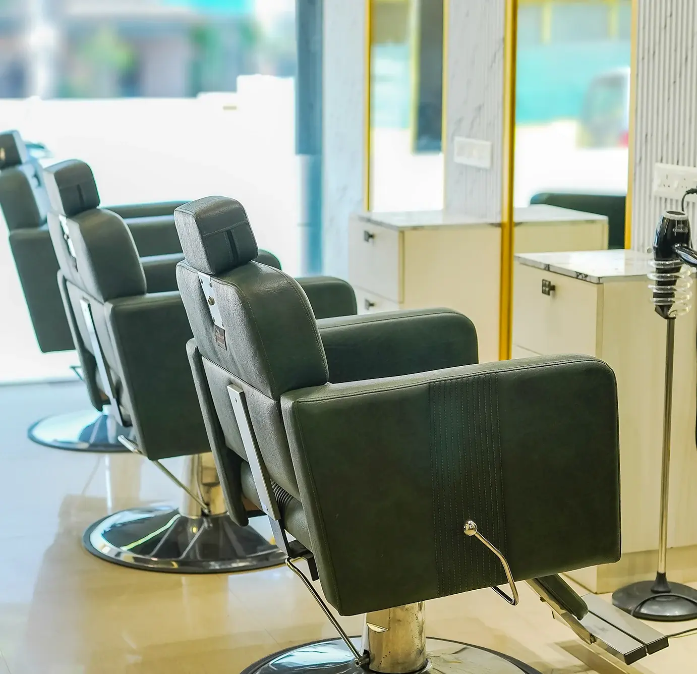 Hairstylist working on client's hair